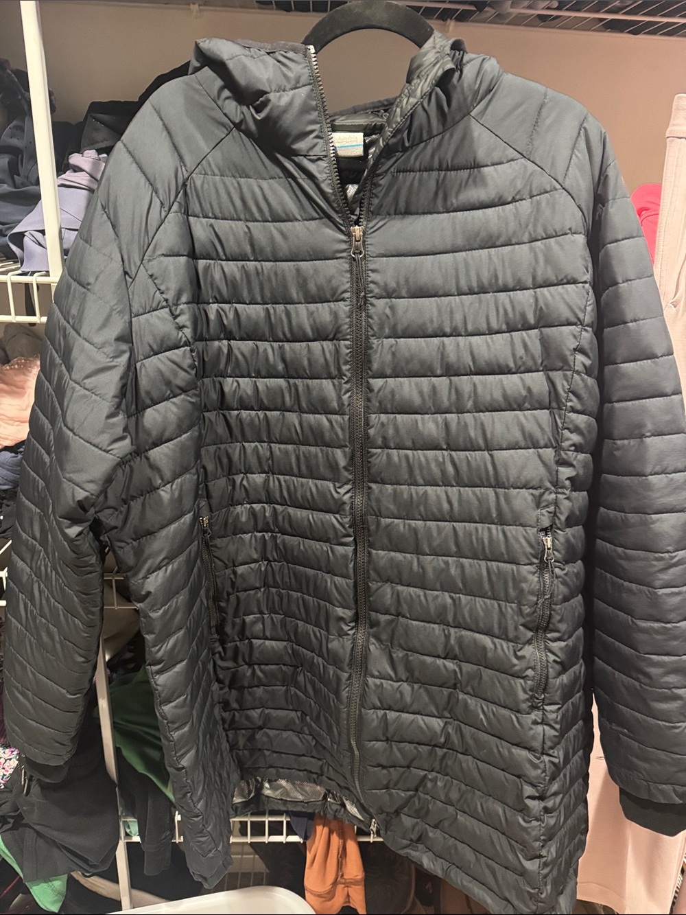 Columbia Dark Gray Quilted Hooded Puffer Jacket